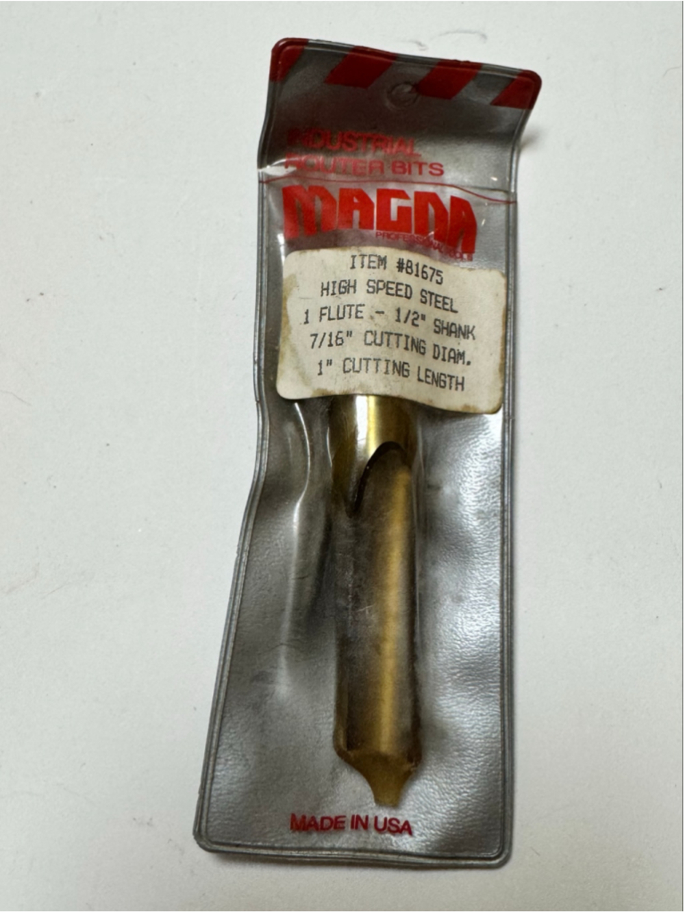 Magna Industrial Router Bit 7/16" Diameter 1/2" Shank High Speed Steel